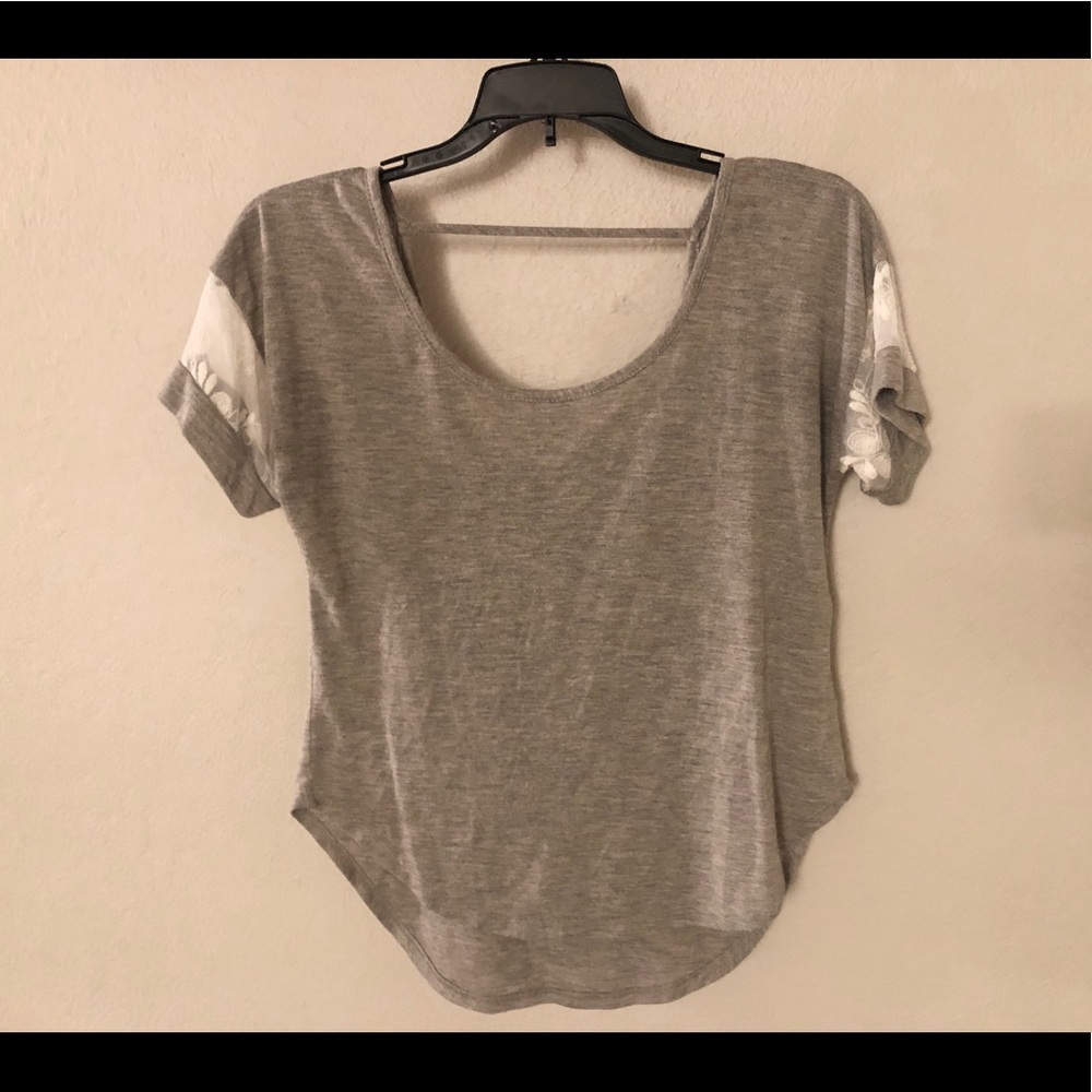 CHARLOTTE RUSSE | Gray Lace Top